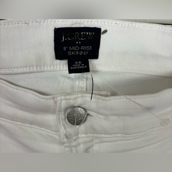 NEW J Crew 8" Mid Rise Skinny Jean Signature Stretch 35 White $118 0877 - Picture 6 of 12